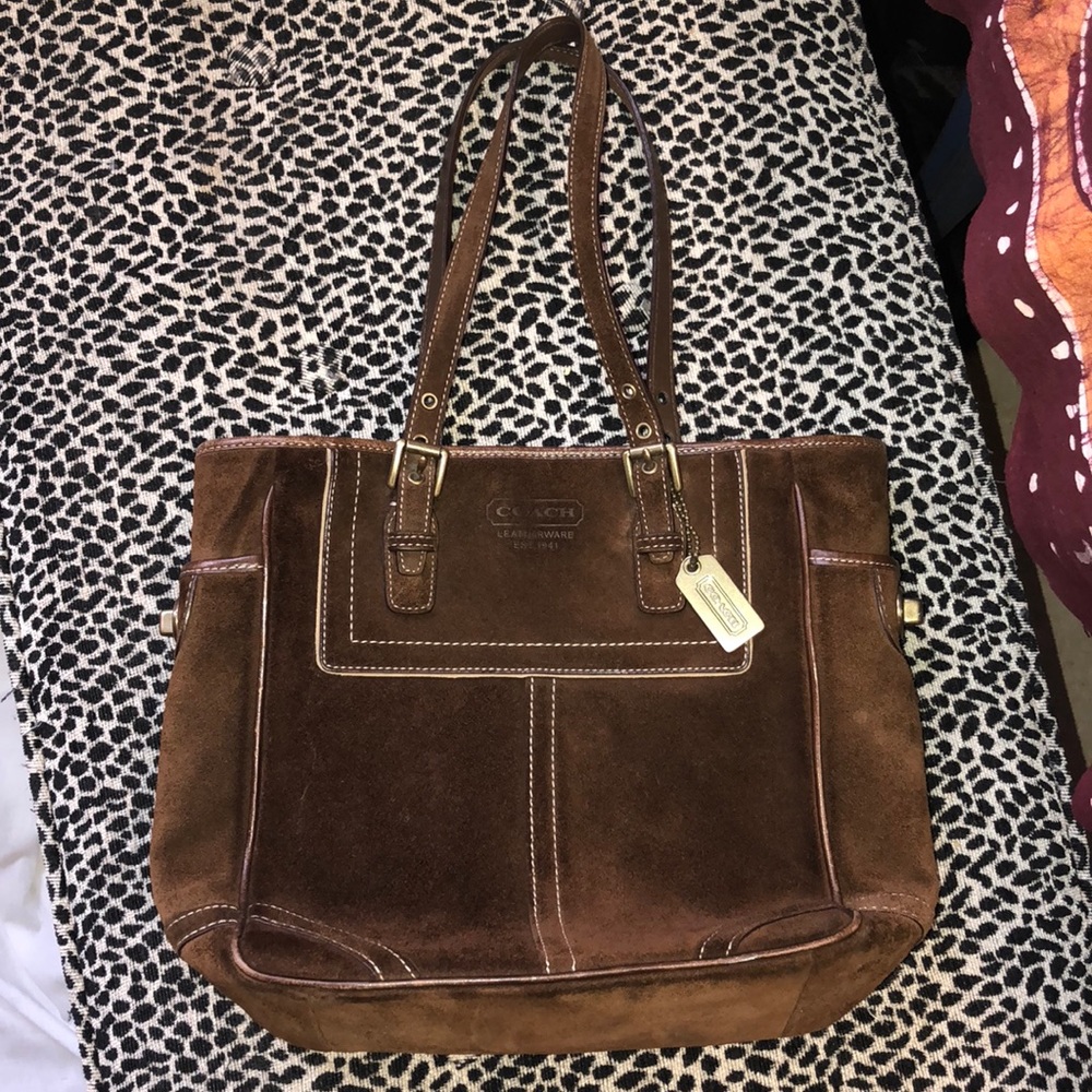 Coach purse - Brown suede bucket bag